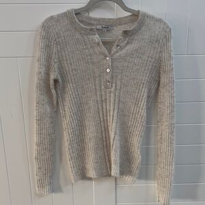 Madewell Ribbed Cream Henley Top